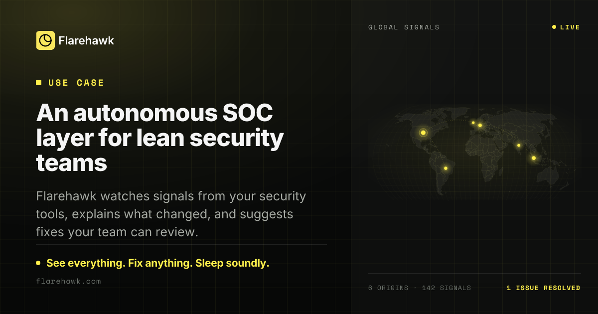 An autonomous SOC layer for lean security teams | Flarehawk